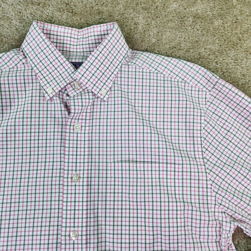 Vineyard Vines Shirt Mens Small Pink Slim Fit Murray Button Up Plaid B911